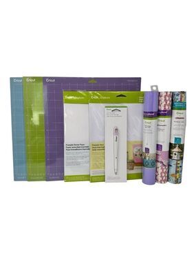 Cricut Lot Vinyl Iron On Printable Sticker Scoring Tool Variety Mats Bundle Gift